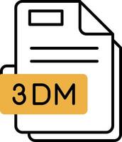 3dm desollado lleno icono vector