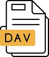 Dav Skined Filled Icon vector