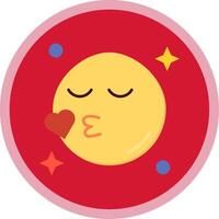 Kiss Flat Multi Circle Icon vector