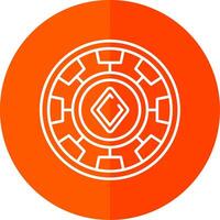 Chip Line Red Circle Icon vector