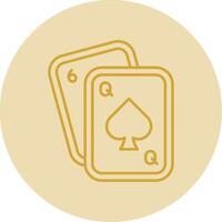 Poker Line Yellow Circle Icon vector