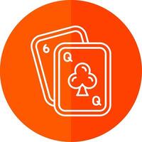 Poker Line Red Circle Icon vector