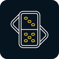 Domino Line Yellow White Icon vector