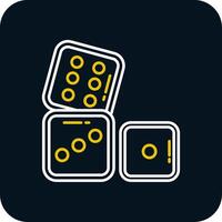 Dices Line Yellow White Icon vector