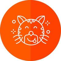 Tongue Line Red Circle Icon vector
