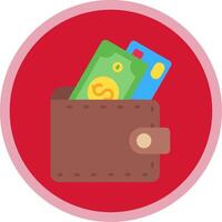 Wallet Flat Multi Circle Icon vector