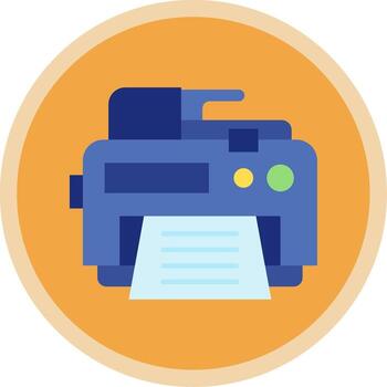 impresora plano multi circulo icono vector