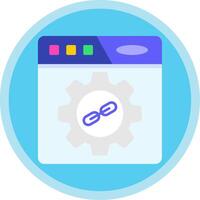 Backlink Flat Multi Circle Icon vector
