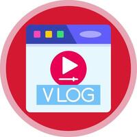 Vlog Flat Multi Circle Icon vector