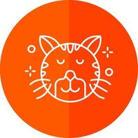 Relieved Line Red Circle Icon vector