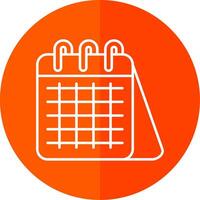 Calender Line Red Circle Icon vector