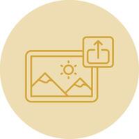 Export Line Yellow Circle Icon vector