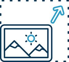 Resize Line Blue Two Color Icon vector
