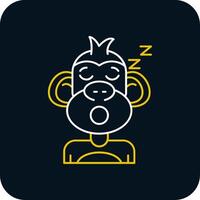 dormir línea amarillo blanco icono vector