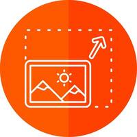 Resize Line Red Circle Icon vector