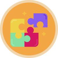 Puzzle Flat Multi Circle Icon vector