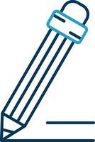 Pencil Line Blue Two Color Icon vector