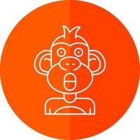 Surprised Line Red Circle Icon vector