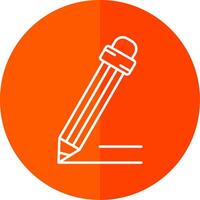 Pencil Line Red Circle Icon vector