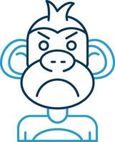 Angry Line Blue Two Color Icon vector
