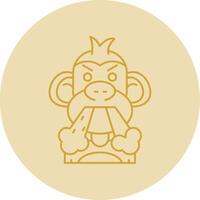 Angry Line Yellow Circle Icon vector