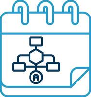 Calender Line Blue Two Color Icon vector