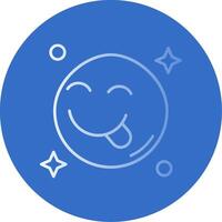 Tongue Gradient Line Circle Icon vector
