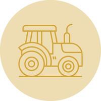 tractor línea amarillo circulo icono vector