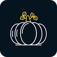 Pumpkin Line Yellow White Icon vector