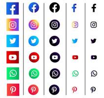 social medios de comunicación icono diseño conjunto vector