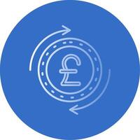 Pound Gradient Line Circle Icon vector