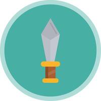 Dagger Flat Multi Circle Icon vector