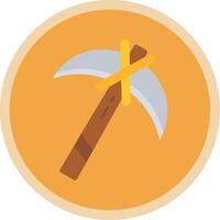 Pickaxe Flat Multi Circle Icon vector