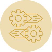 Gear Line Yellow Circle Icon vector