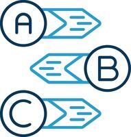 Diagram Line Blue Two Color Icon vector