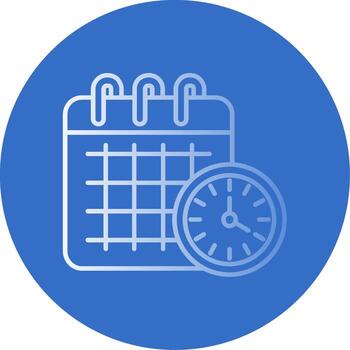 calendario degradado línea circulo icono vector