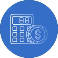 Calculator Gradient Line Circle Icon vector