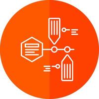 Timeline Line Red Circle Icon vector
