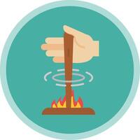 Fire Flat Multi Circle Icon vector