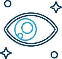 Eye Line Blue Two Color Icon vector