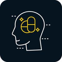Medication Line Yellow White Icon vector