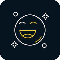 Happy Line Yellow White Icon vector