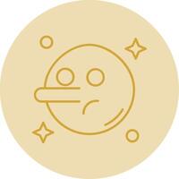 Liar Line Yellow Circle Icon vector