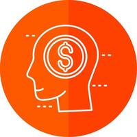 Greed Line Red Circle Icon vector
