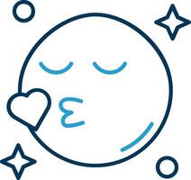 Kiss Line Blue Two Color Icon vector