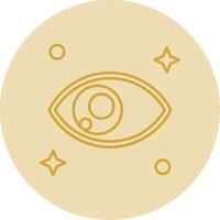 Eye Line Yellow Circle Icon vector