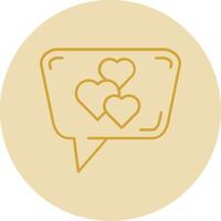 Love Line Yellow Circle Icon vector