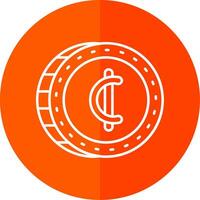 Cedis Line Red Circle Icon vector