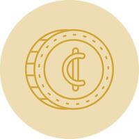 Cedis Line Yellow Circle Icon vector