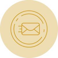 Send Line Yellow Circle Icon vector